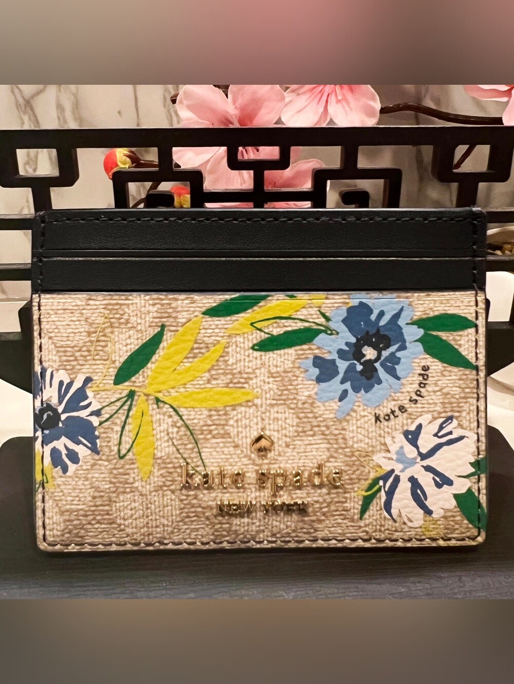 kate spade Floral Card Holder NWT